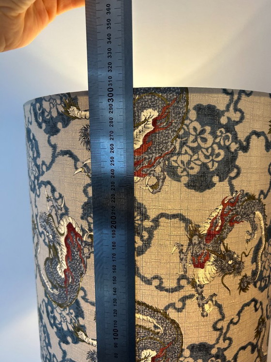 Image 1 of Striking table lamp with dragon shade - upcycled from a Fat Lava vase by Bay