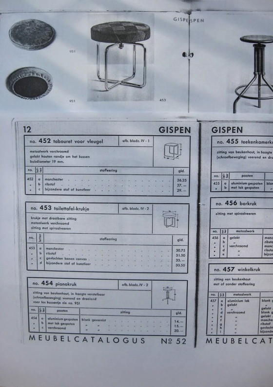 Image 1 of Taburete original Gispen n.º 453, década de 1930