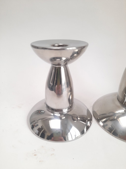 Trio of Danish candlesticks designed by Erik Bagger