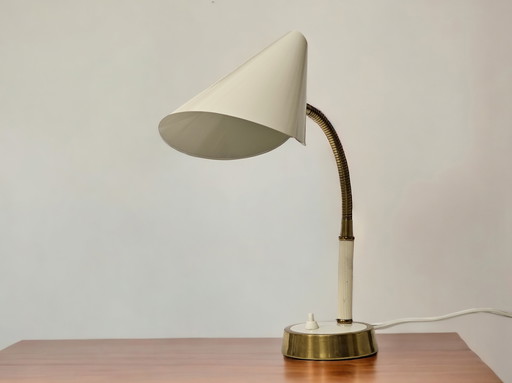 Tischlampe / Schreibtischlampe weiß, 1950er Jahre