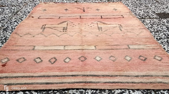 Image 1 of Handgeknüpfter Berberteppich aus Wolle, 200 x 104 cm