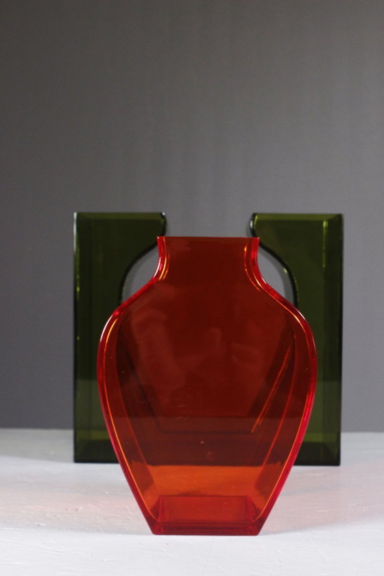 Image 1 of Vaso vintage in acrilico composto da due parti, disegnato da Studio Nova Holland, anni '90.