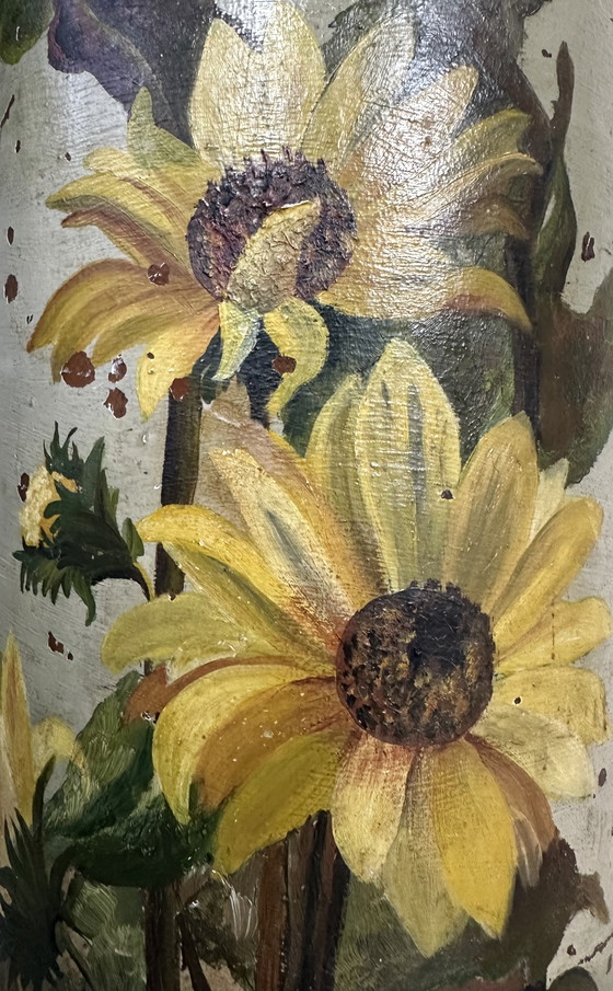 Image 1 of Antique French column - sunflowers