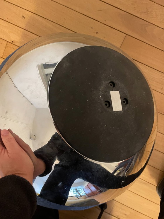 Materia, Boullée palla da seduta, blu con base metallica, Poggiapiedi e pouf, Tessile, Metallo, Modern (foto 2 di 7)