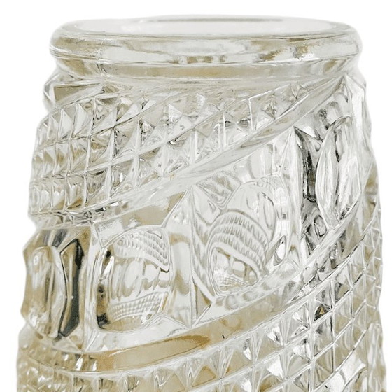 Image 1 of Vaso vintage in cristallo Hollywood Regency con bordo placcato oro, anni '70