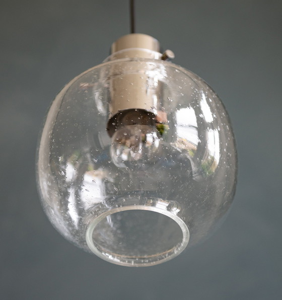 Image 1 of Glashütte Limburg 1970er Jahre Bubble Glas Pendelleuchte