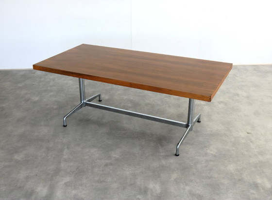 Vintage Dining Table | Conference Table | Desk | 1960s – Wood, Chrome (photo 10 of 12)