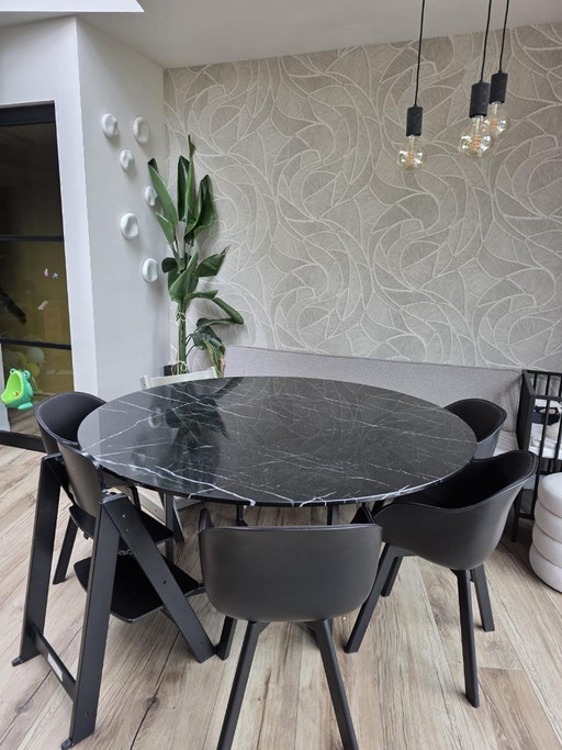 Aime Té Runder Marmor Esstische Ø 160 cm | Nero Marquina