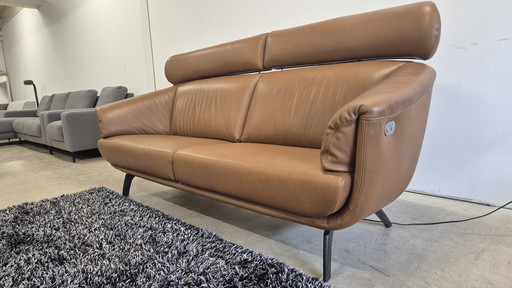 Cognac Leather Leolux Ascana 2.5 Seater Design Sofa
