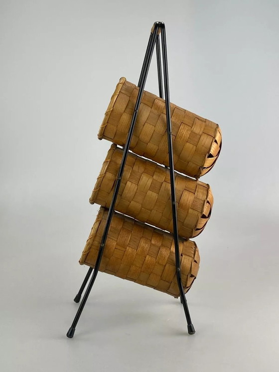 Image 1 of Portabottiglie anni &#39;50 e &#39;60, utensilio, tavolo a forma di rene di metà secolo, design anni &#39;50