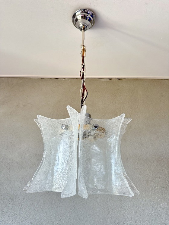 Lampada a Sospensione Vintage in Vetro Ghiaccio – Lampade a sospensione, Chrome, Murano Glass (photo 6 of 16)