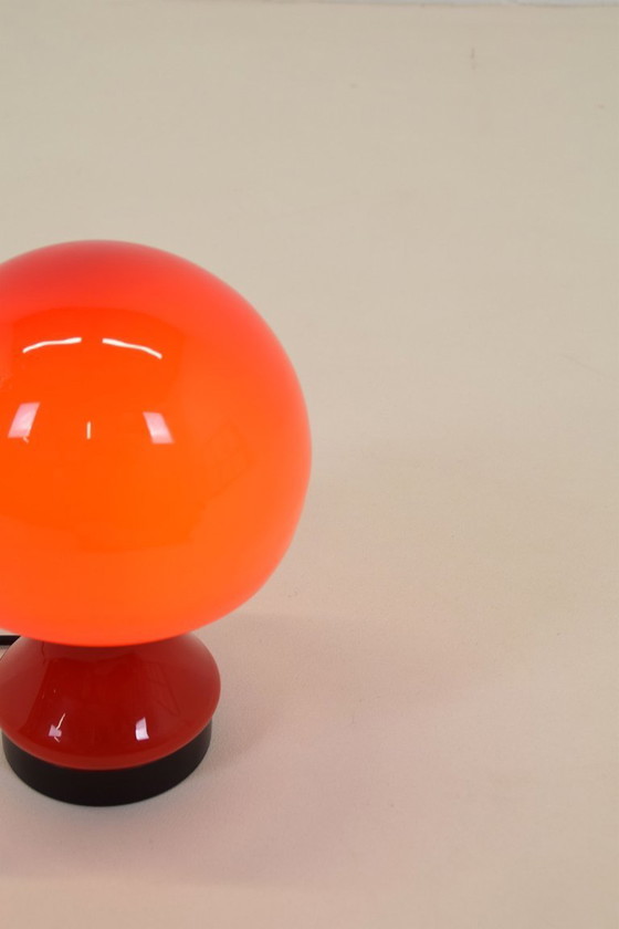 Image 1 of Lampe de table champignon en verre vintage, années 1960