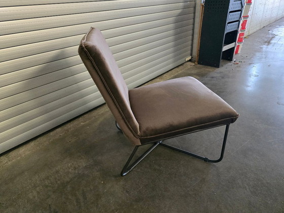 Image 1 of 1x Fauteuil Bruin fluweel/fluweel