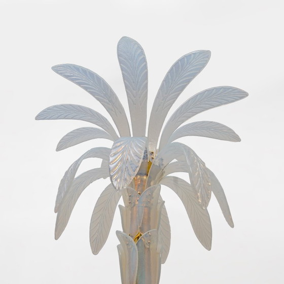 Image 1 of Iridescent Murano Glass Palm Tree Floor Lamp