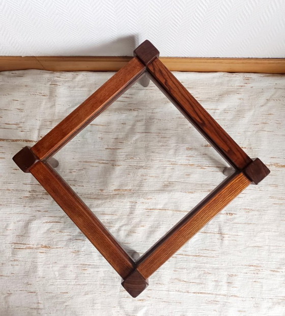 Image 1 of Tavolino da caffè scandinavo in legno e vetro