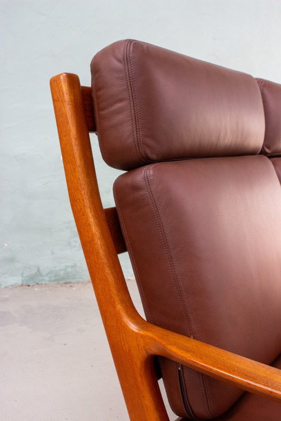 Image 1 of Canapé vintage en teck, style danois, Juul Kristensen, cuir, milieu du siècle