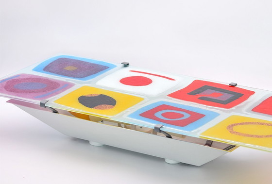 Image 1 of Vintage IKEA GYLLEN Wandleuchte - Geometrisches Glas - Julia Treutiger, 1990er Pop Art