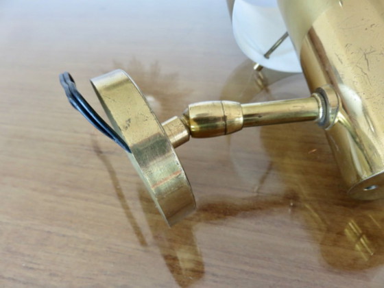 Image 1 of Dänische Wandleuchte aus massivem Messing von Jo Hammergorg, 1970er Jahre