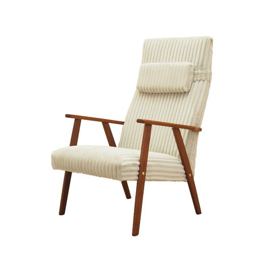Teak Fauteuil, Velours Bekleding, Jaren 60