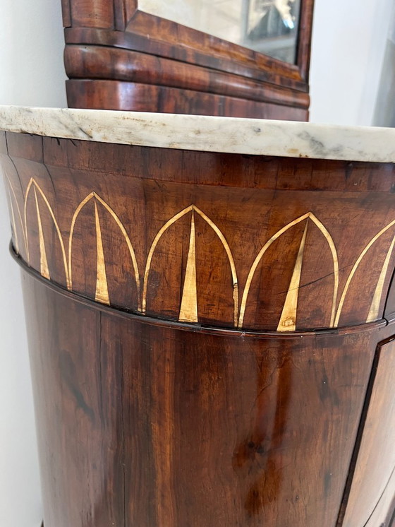 Image 1 of Cassettone - Noce - Comò con specchiera