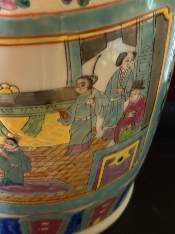 Beautiful 36cm high Chinese Famille Rose Vase – Chinese vases from Holland, Porcelain (photo 5 of 15)