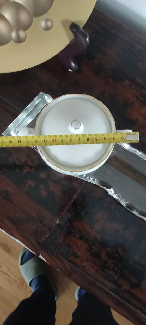 Image 1 of Zuccheriera Vintage Richard Ginori - Porcellana Italiana con Bordatura in Oro