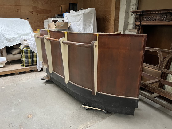 Image 1 of 1950s oak and Formica bar