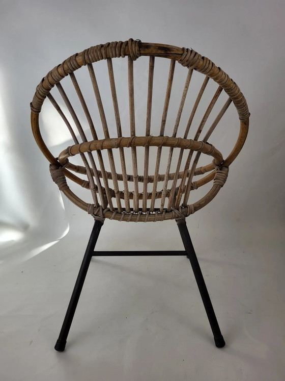 Sillón infantil de ratán y metal años 60 – Armarios de almacenamiento, Wicker, Vintage (photo 5 of 8)