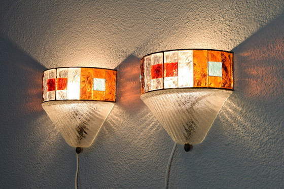 Image 1 of Juego de dos apliques de Poliarte Longobard de mediados del siglo XX.