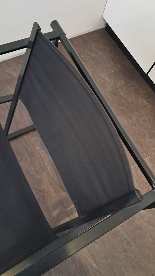 2 chaises Radboud van Beekum FM60 noires, toile.