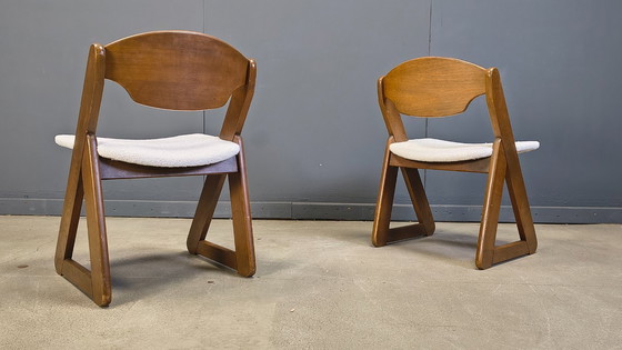 Image 1 of Vintage brutalist dining chairs, set of 6 - 1960s