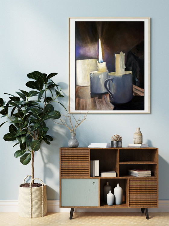 Original Oil Painting Contemporary Art Candle Symbolism Don't Extinguish Yourself – Paintings & Drawings (photo 2 of 7)