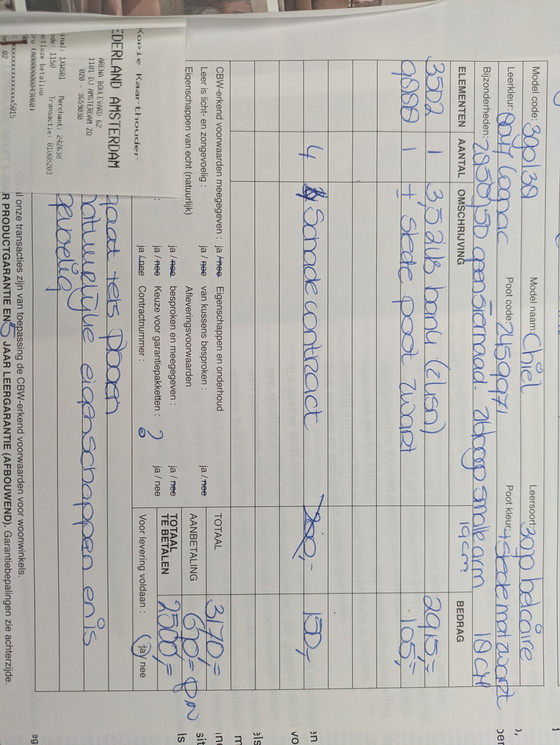 Image 1 of Leather designer sofa 3.5 seats in very good condition