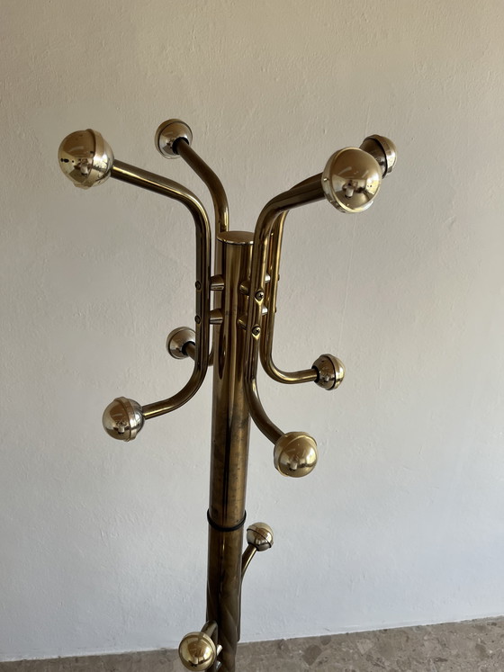 Image 1 of Appendiabiti da terra vintage italiano con base in marmo, anni '70