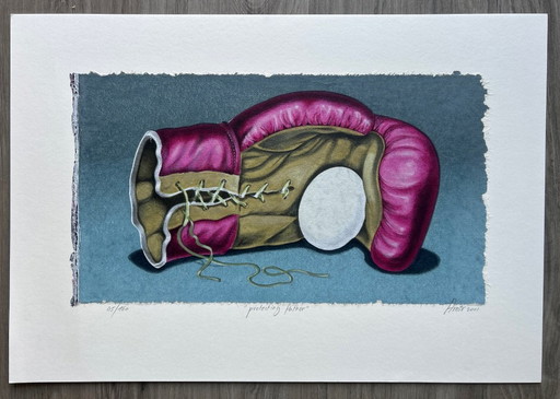 Screenprint Sharon Amir - Protecting father