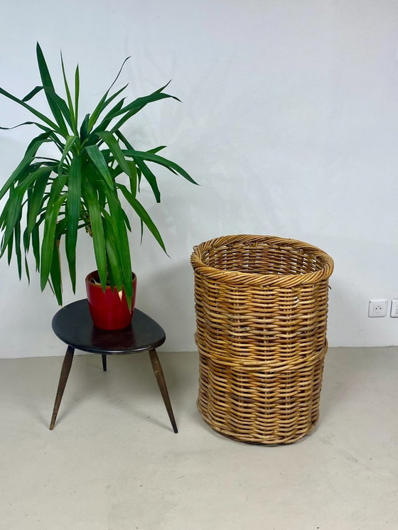 Image 1 of Cestino in rattan vintage extra large - Decorazione retrò