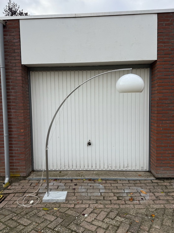 Vintage Goffredo Reggiani Italian design arc lamp, Floor lights, Chrome, Marble, Grey (photo 7 of 14)