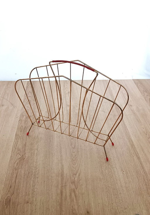 Fifties brass magazine stand