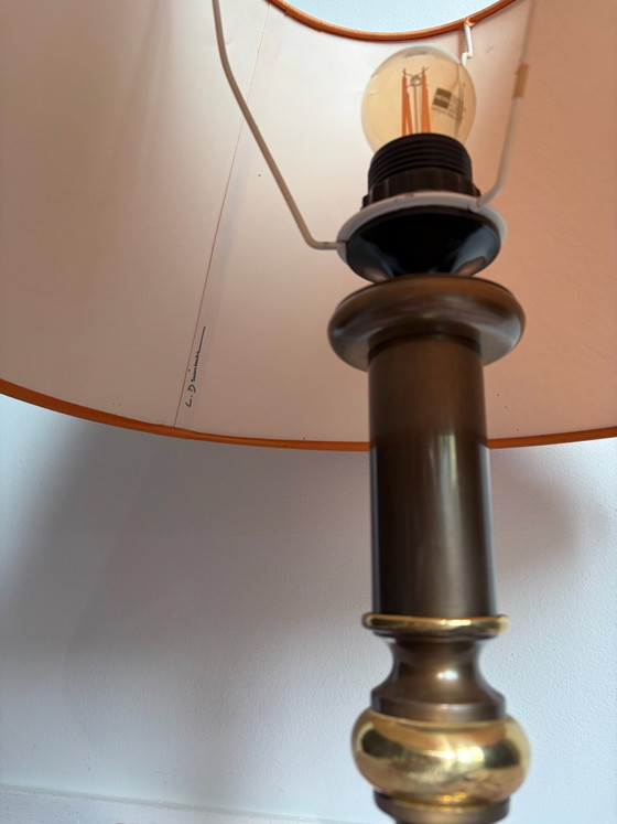 Lampada da tavolo vintage L.D. Drimmer | Ottone & Rame | Hollywood Regency – Lampade da tavolo, Carta (photo 5 of 6)