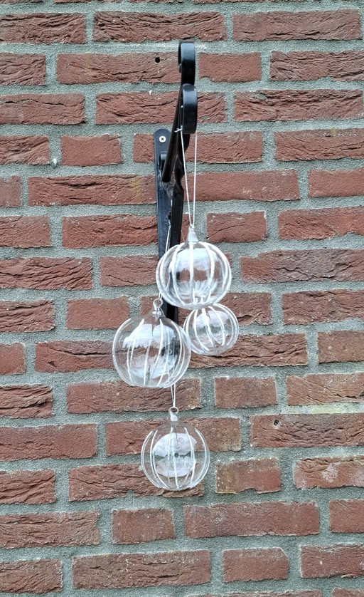 Magnifique set de 4 boules de Noël en verre soufflé.🎅🎄