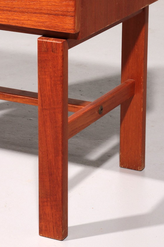 Image 1 of Cassettiera vintage in teak con maniglie in pelle di Fröseke Nybrofabrik