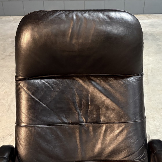 Image 1 of Fauteuil de relaxation danois vintage - cuir noir - années 1990