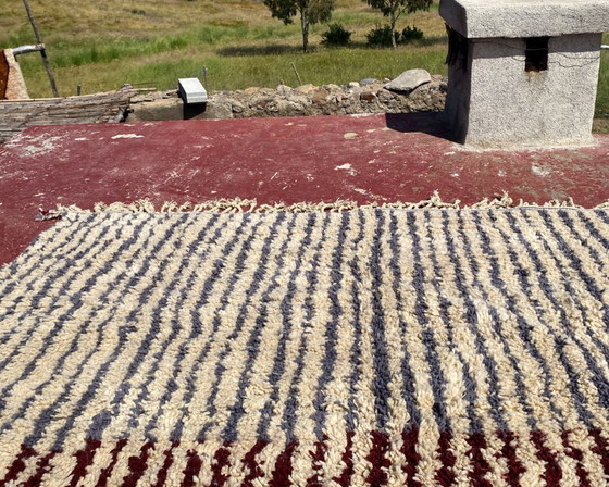 Image 1 of Large Vintage Moroccan Boujaad Rug 332x244 cm – Handmade Berber Wool Rug – Earth Tone Tribal Carpet – Boho Modern Statement Rug