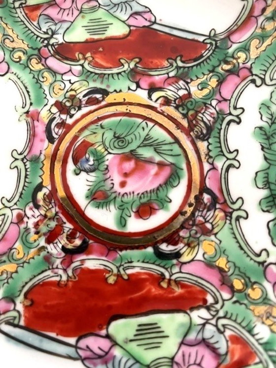 Vintage Chinees porseleinen sierbord Rose Medallion – Servies, Porcelain (photo 5 of 7)