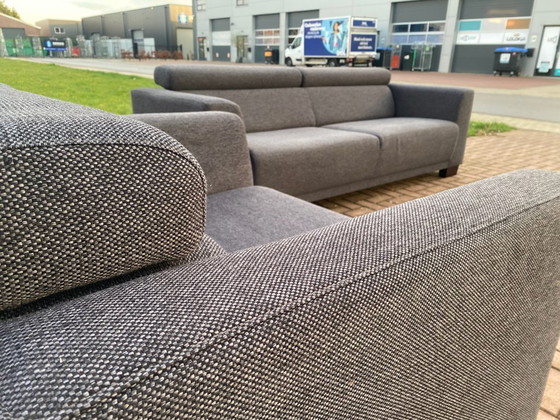 Image 1 of Set divano Montèl in tessuto grigio scuro - Comfort olandese di alta qualità - Relax regolabile - Consegna gratuita