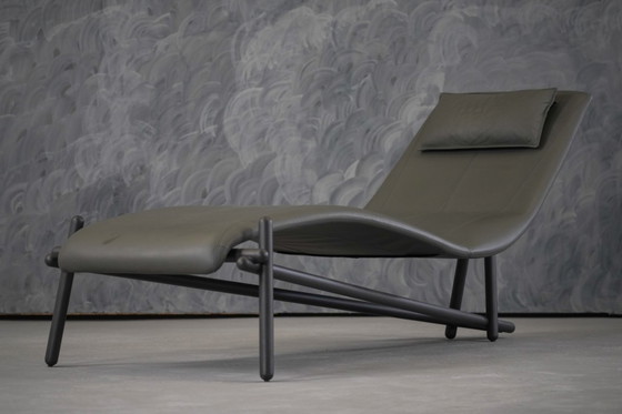 Image 1 of Donovan Grey Leather Chaiselongue By Giuseppe Vigano For Cattelan , Italy 2000’s