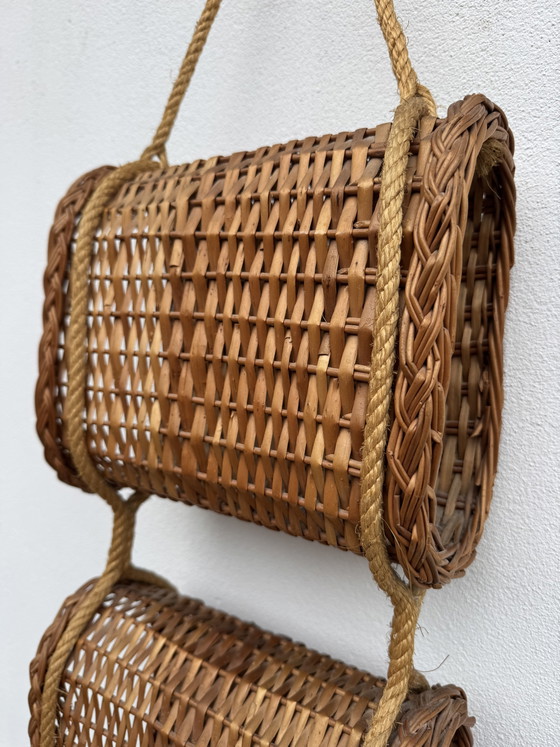 Servitore sospeso in vimini rattan anni '60 – Decorazioni murali (photo 13 of 13)