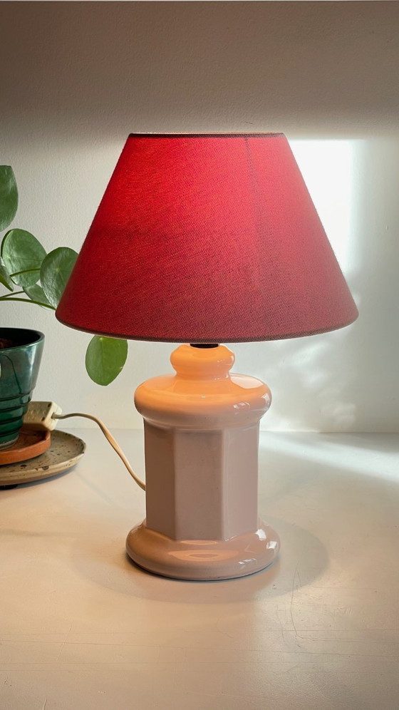 Image 1 of LAMPE Céramique Rose VINTAGE