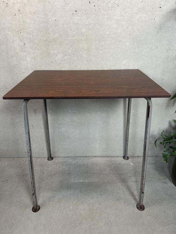 Image 1 of Vintage industrial school tables - steel and composite