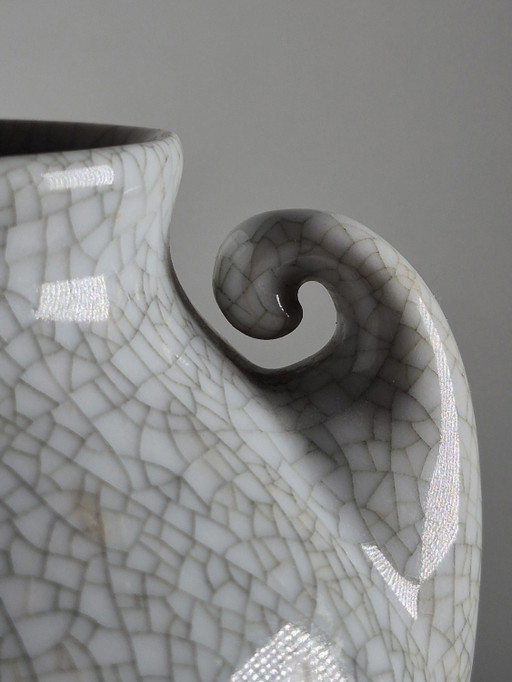 Vintage Mid Century Amphora Porcelain Vase Craquelé VEB Liäichte – vazen (photo 2 of 10)